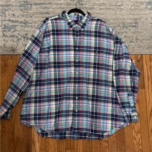 Ralph Lauren 4XB Multicolor Oxford Plaid Button Down Shirt Big and Tall